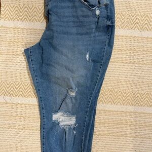 Lane Bryant Size 20 Distressed Straight Light Wash Jeans